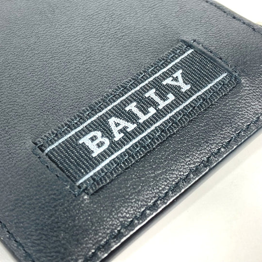 BALLY Coin case BABE.HP leather black Card Case logo fragment case mens Used Authentic