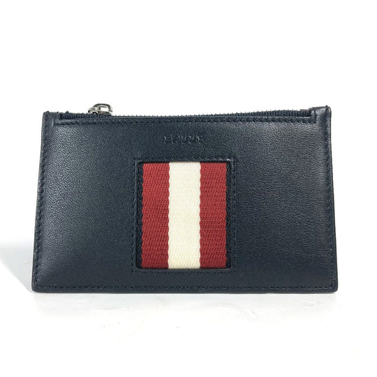 BALLY Coin case BABE.HP leather black Card Case logo fragment case mens Used Authentic