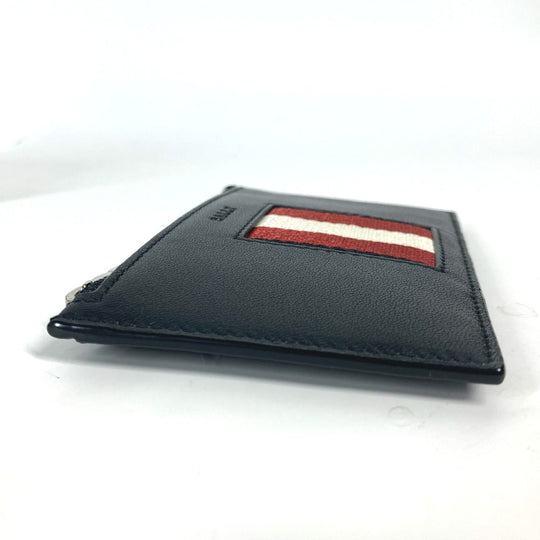 BALLY Coin case BABE.HP leather black Card Case logo fragment case mens Used Authentic