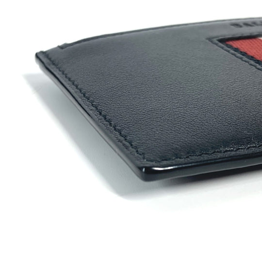 BALLY Coin case BABE.HP leather black Card Case logo fragment case mens Used Authentic
