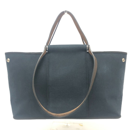 HERMES Tote Bag Leather / canvas black Kavac Elan PM Women Used Authentic