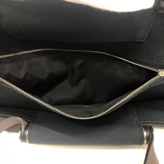 HERMES Tote Bag Leather / canvas black Kavac Elan PM Women Used Authentic
