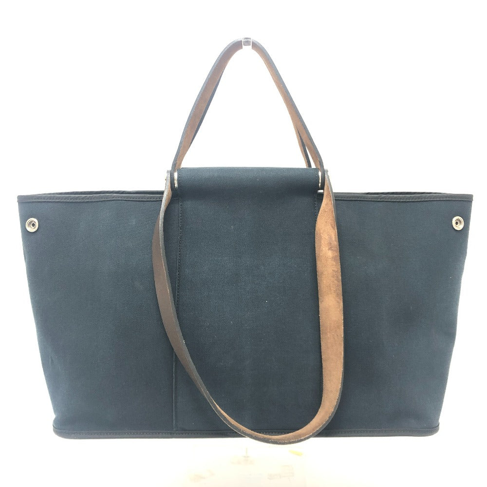 HERMES Tote Bag Leather / canvas black Kavac Elan PM Women Used Authentic