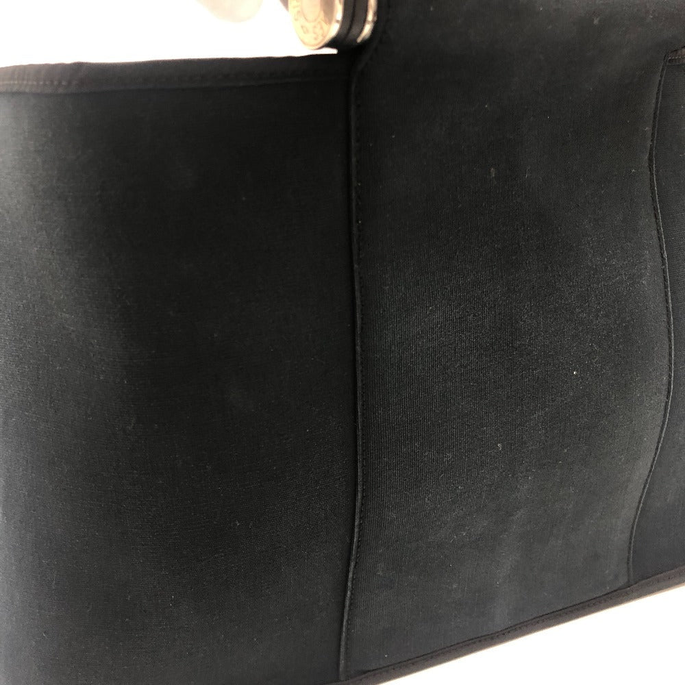 HERMES Tote Bag Leather / canvas black Kavac Elan PM Women Used Authentic