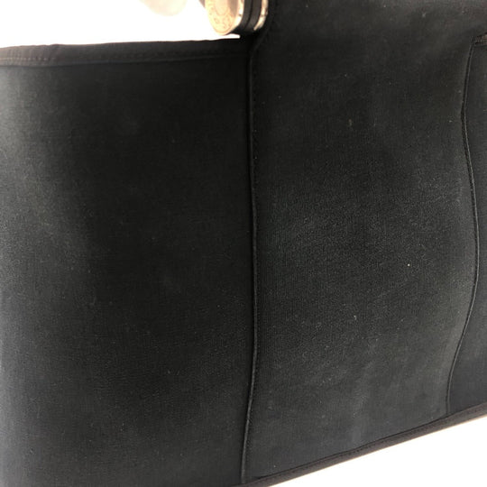 HERMES Tote Bag Leather / canvas black Kavac Elan PM Women Used Authentic