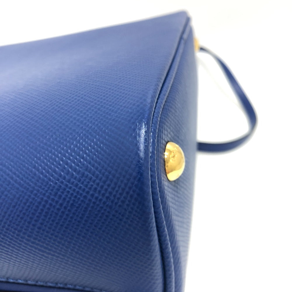 PRADA Tote Bag 1BA212 saffiano leather blue Panniers Women Used Authentic
