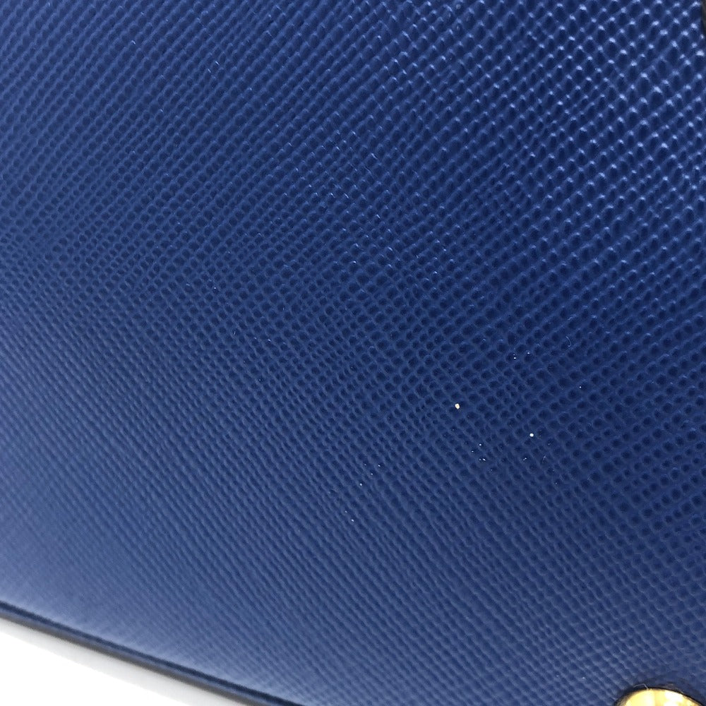 PRADA Tote Bag 1BA212 saffiano leather blue Panniers Women Used Authentic