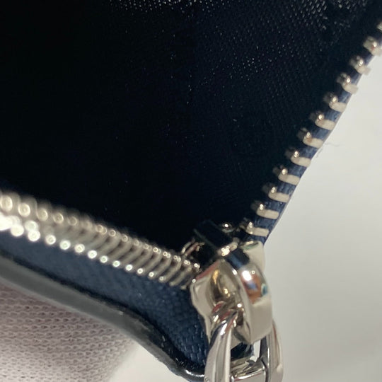 BALLY Coin case BABE.MM leather blue Card Case logo fragment case mens Used Authentic
