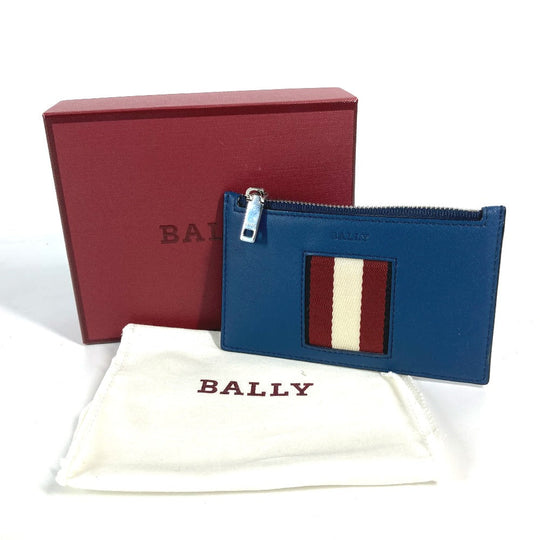 BALLY Coin case BABE.MM leather blue Card Case logo fragment case mens Used Authentic