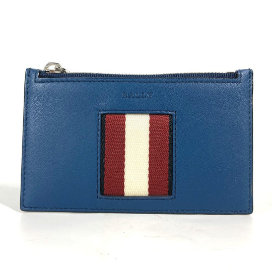 BALLY Coin case BABE.MM leather blue Card Case logo fragment case mens Used Authentic
