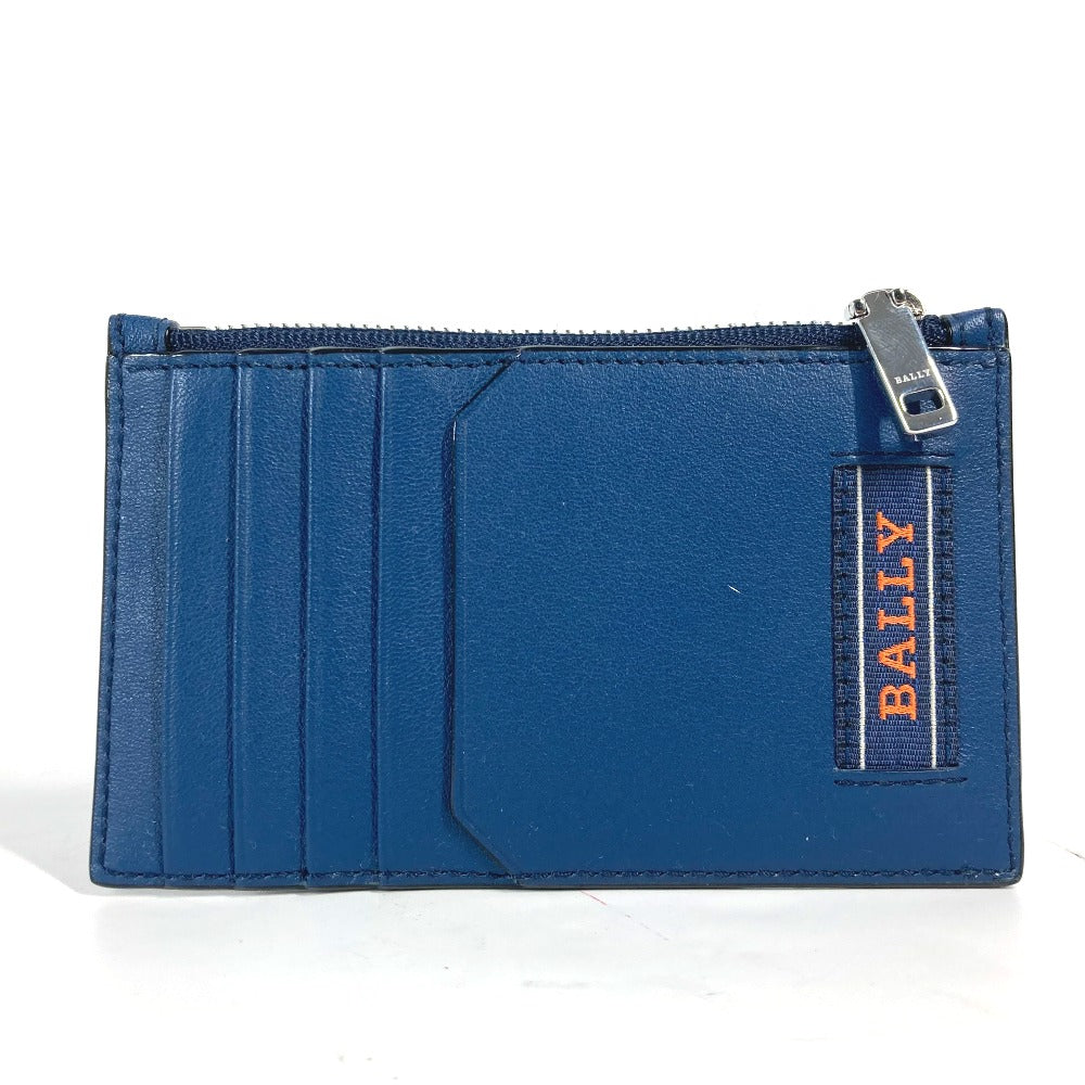 BALLY Coin case BABE.MM leather blue Card Case logo fragment case mens Used Authentic