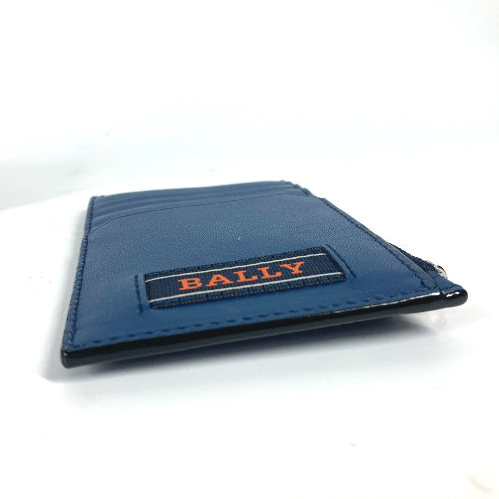 BALLY Coin case BABE.MM leather blue Card Case logo fragment case mens Used Authentic