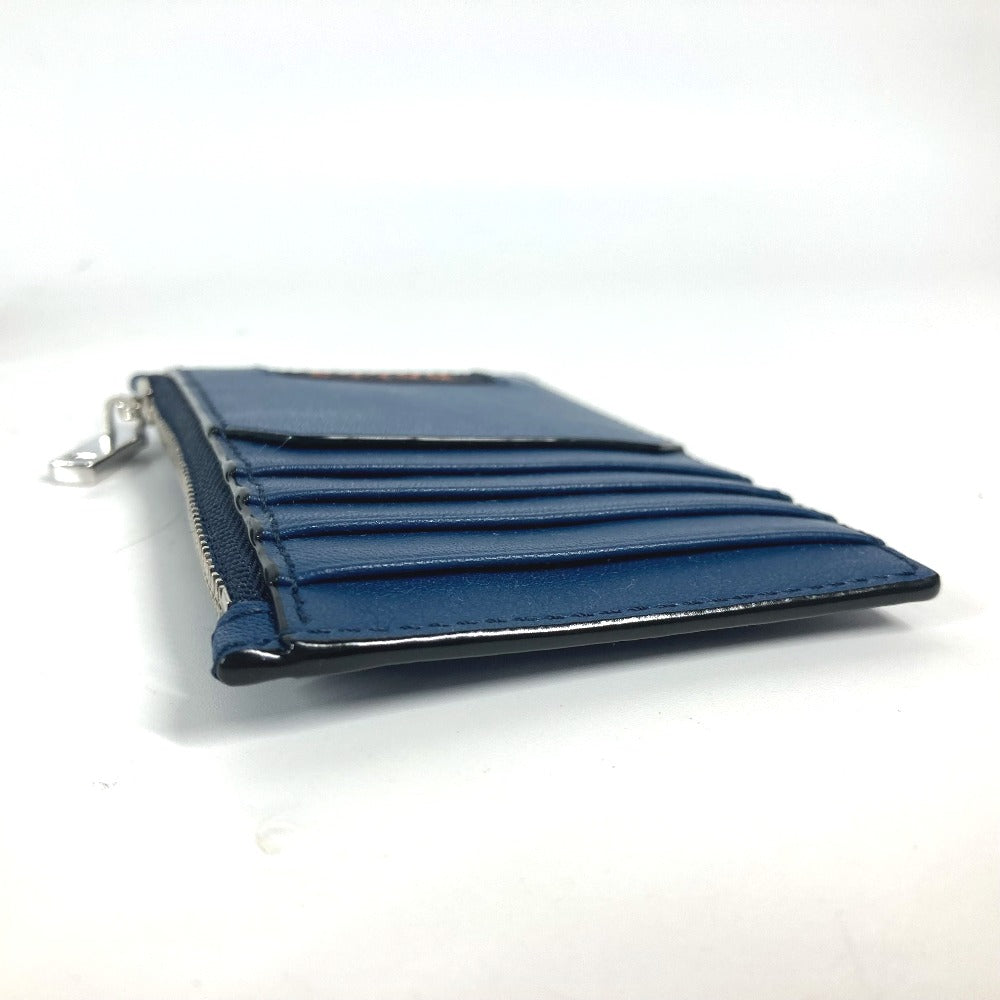BALLY Coin case BABE.MM leather blue Card Case logo fragment case mens Used Authentic