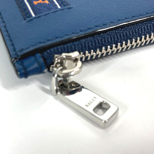 BALLY Coin case BABE.MM leather blue Card Case logo fragment case mens Used Authentic