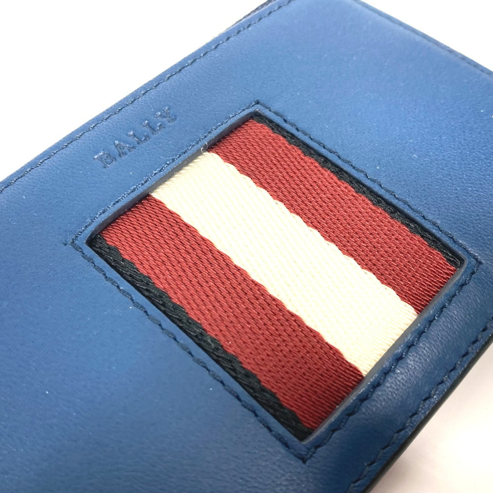 BALLY Coin case BABE.MM leather blue Card Case logo fragment case mens Used Authentic