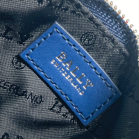 BALLY Coin case BABE.MM leather blue Card Case logo fragment case mens Used Authentic