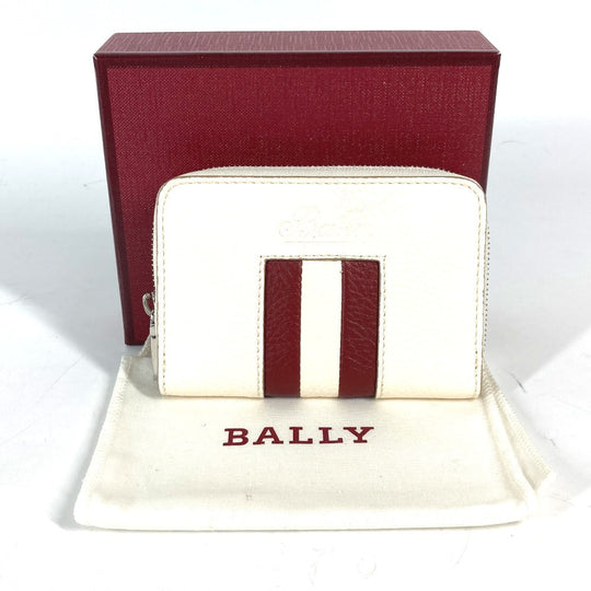 BALLY Coin case TORRIN.TSP leather white logo Wallet Coin Pocket mens Used Authentic