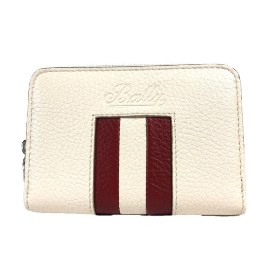 BALLY Coin case TORRIN.TSP leather white logo Wallet Coin Pocket mens Used Authentic