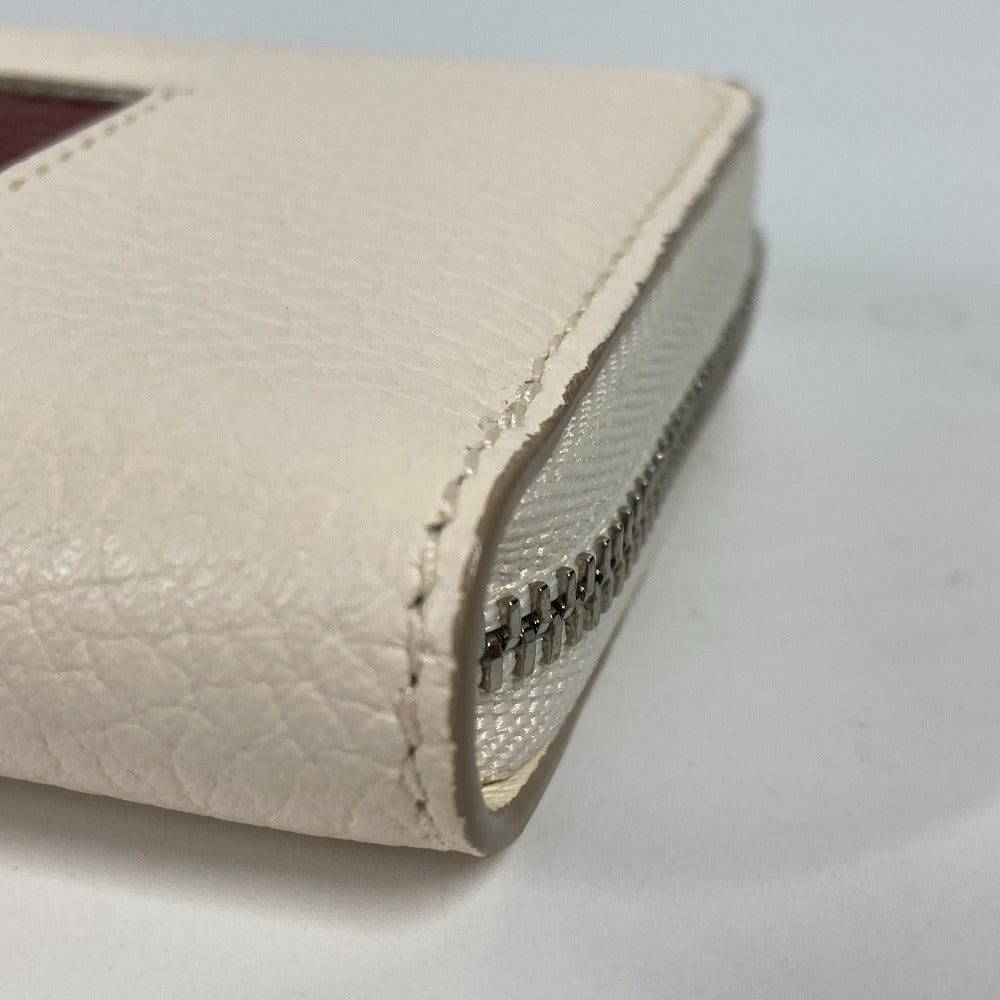 BALLY Coin case TORRIN.TSP leather white logo Wallet Coin Pocket mens Used Authentic
