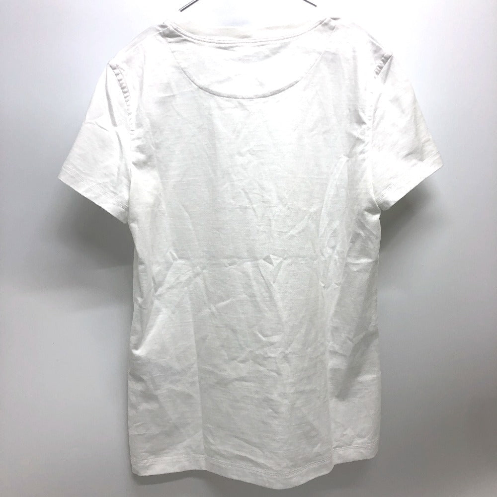 HERMES Short sleeve T-shirt cotton white Embroidered Mosaic H Logo Pocket Women 34 Used Authentic