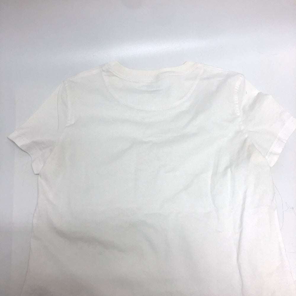 HERMES Short sleeve T-shirt cotton white Embroidered Mosaic H Logo Pocket Women 34 Used Authentic