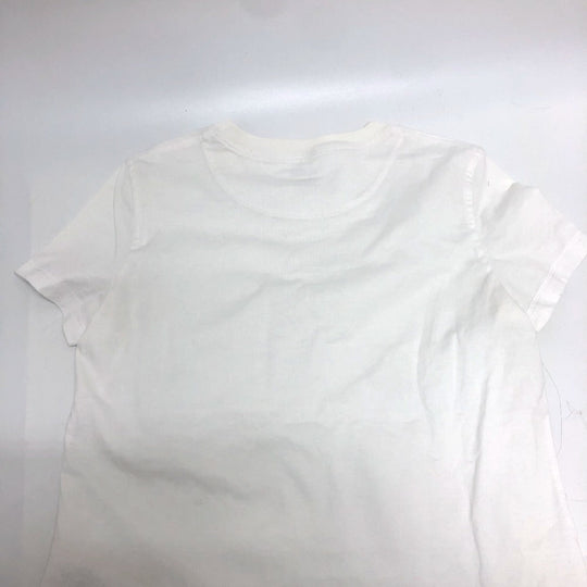 HERMES Short sleeve T-shirt cotton white Embroidered Mosaic H Logo Pocket Women 34 Used Authentic