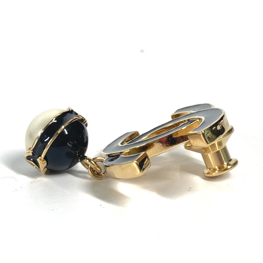CHANEL Brooch metal gold B24S CC COCO Mark Fake Pearl Women Used Authentic