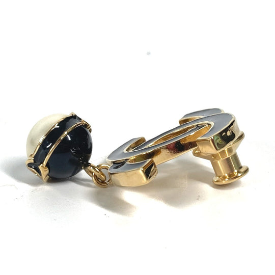 CHANEL Brooch metal gold B24S CC COCO Mark Fake Pearl Women Used Authentic