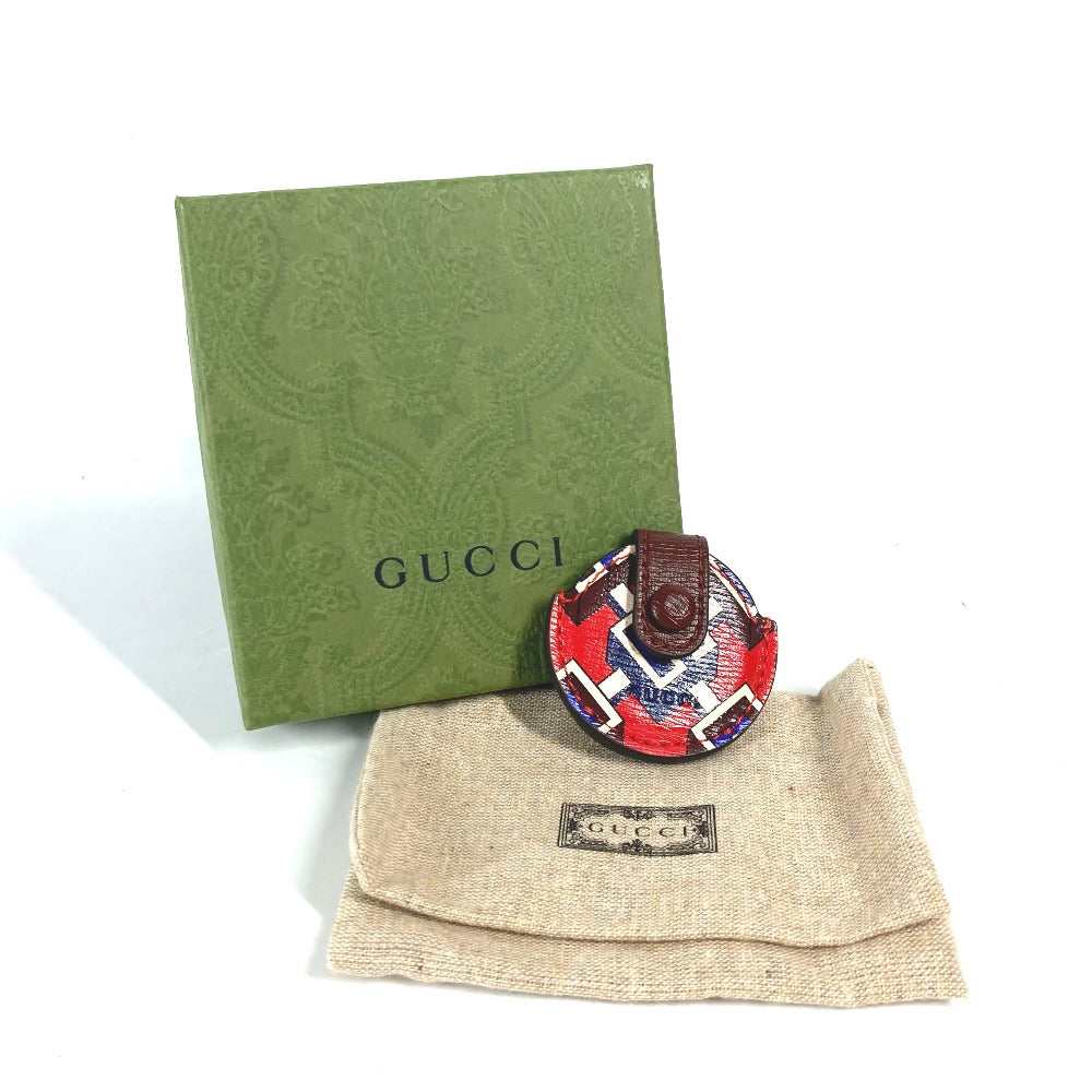 GUCCI charm leather Red AirTag holder AirTag unisex(Unisex) Used Authentic