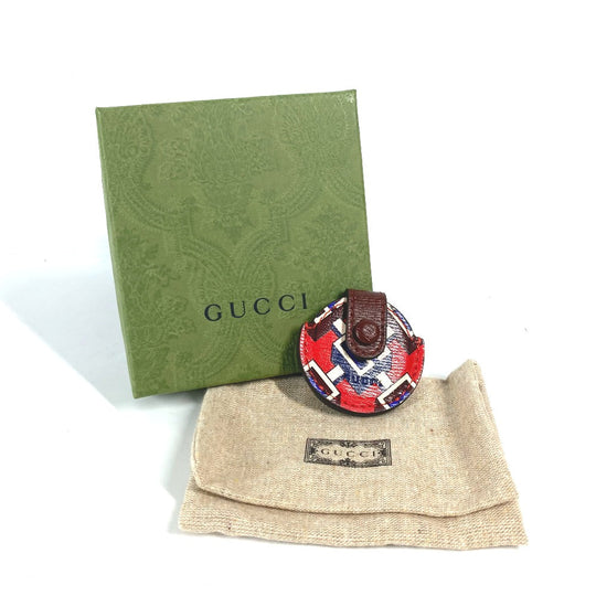 GUCCI charm leather Red AirTag holder AirTag unisex(Unisex) Used Authentic