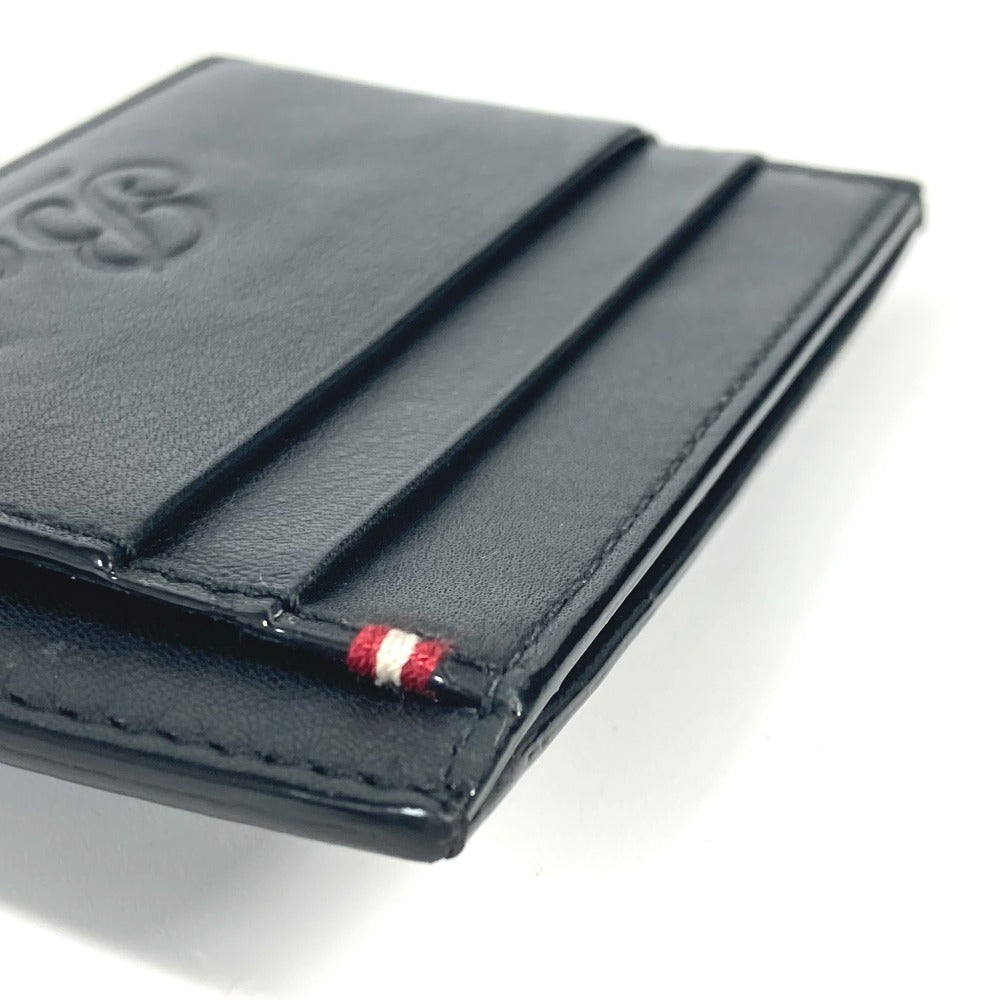 BALLY Coin case BARRIK.A leather black logo Wallet Coin Pocket mens Used Authentic