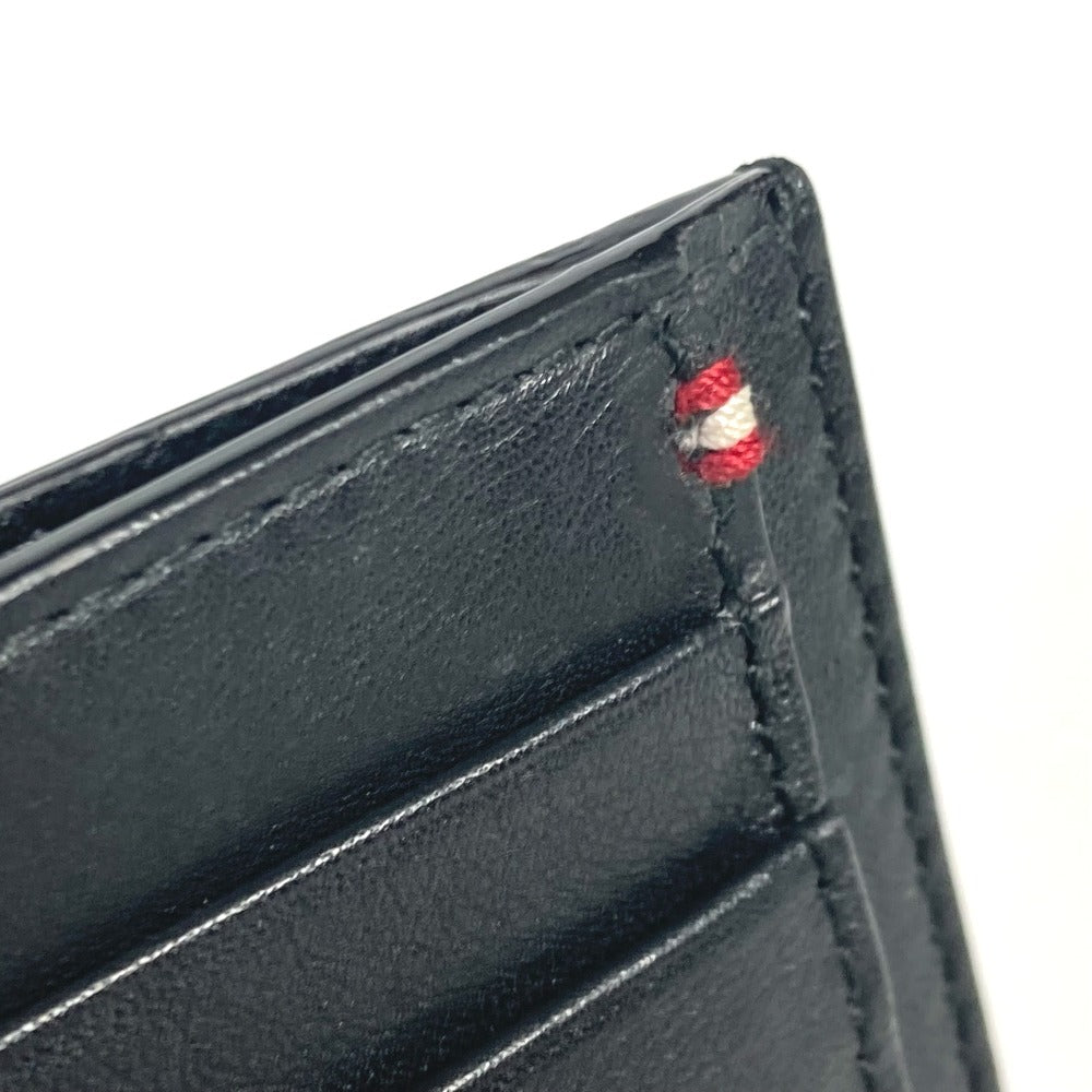 BALLY Coin case BARRIK.A leather black logo Wallet Coin Pocket mens Used Authentic