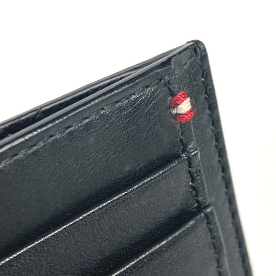 BALLY Coin case BARRIK.A leather black logo Wallet Coin Pocket mens Used Authentic