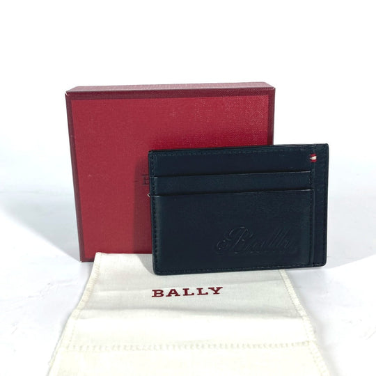 BALLY Coin case BARRIK.A leather black logo Wallet Coin Pocket mens Used Authentic