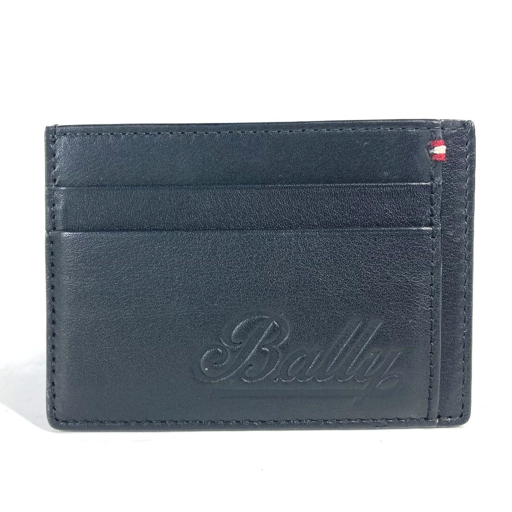 BALLY Coin case BARRIK.A leather black logo Wallet Coin Pocket mens Used Authentic