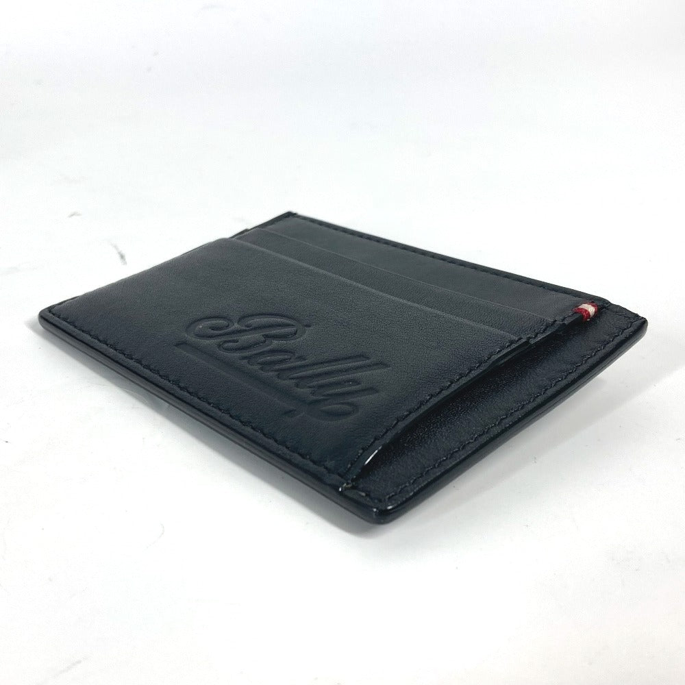 BALLY Coin case BARRIK.A leather black logo Wallet Coin Pocket mens Used Authentic