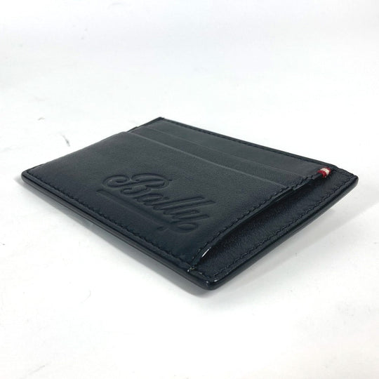 BALLY Coin case BARRIK.A leather black logo Wallet Coin Pocket mens Used Authentic