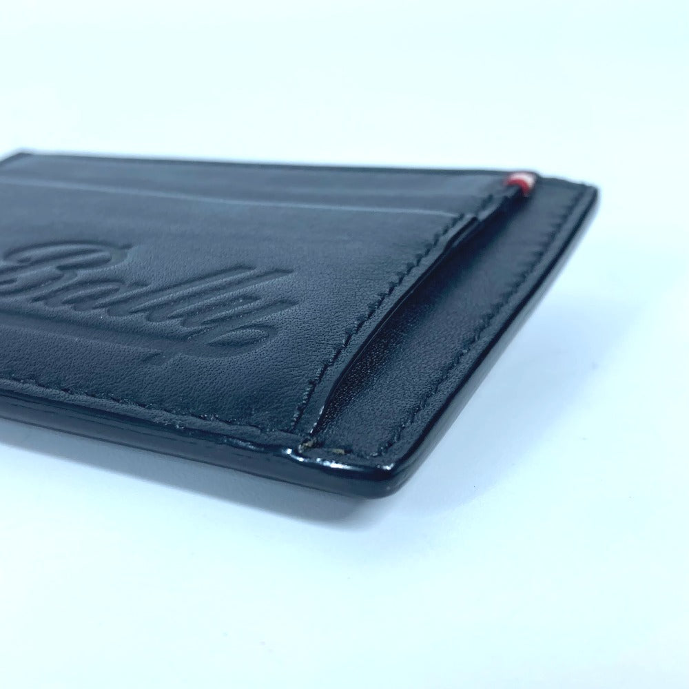 BALLY Coin case BARRIK.A leather black logo Wallet Coin Pocket mens Used Authentic