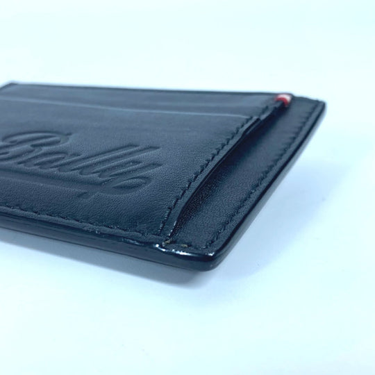 BALLY Coin case BARRIK.A leather black logo Wallet Coin Pocket mens Used Authentic