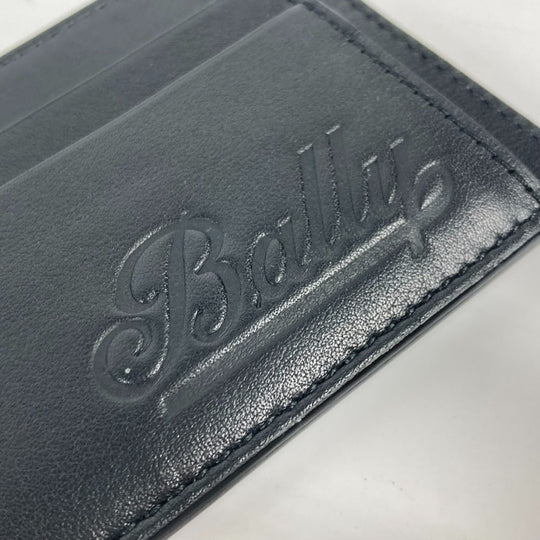 BALLY Coin case BARRIK.A leather black logo Wallet Coin Pocket mens Used Authentic