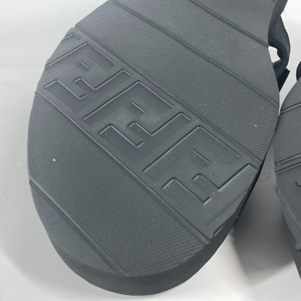 FENDI Sandals 7X1377 rubber black belt strap Zucca mens 10 Used Authentic