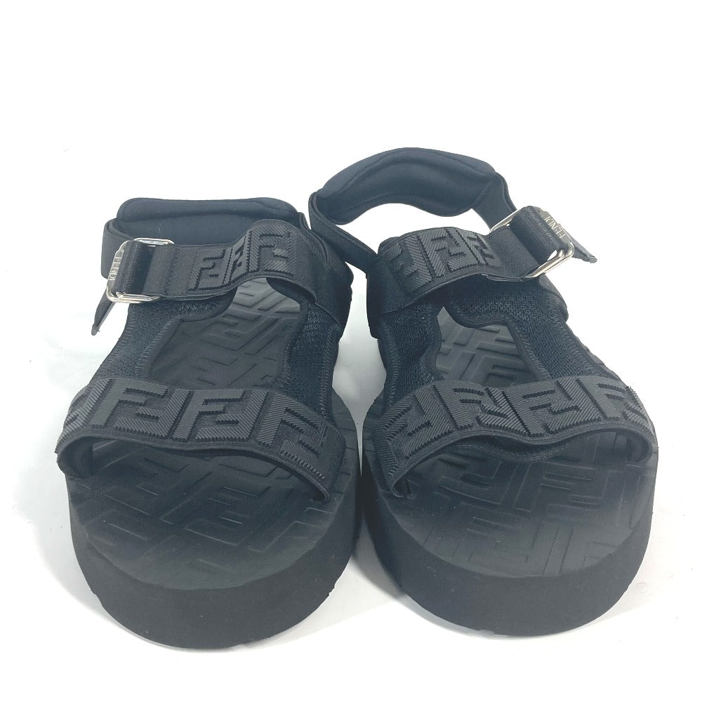 FENDI Sandals 7X1377 rubber black belt strap Zucca mens 10 Used Authentic