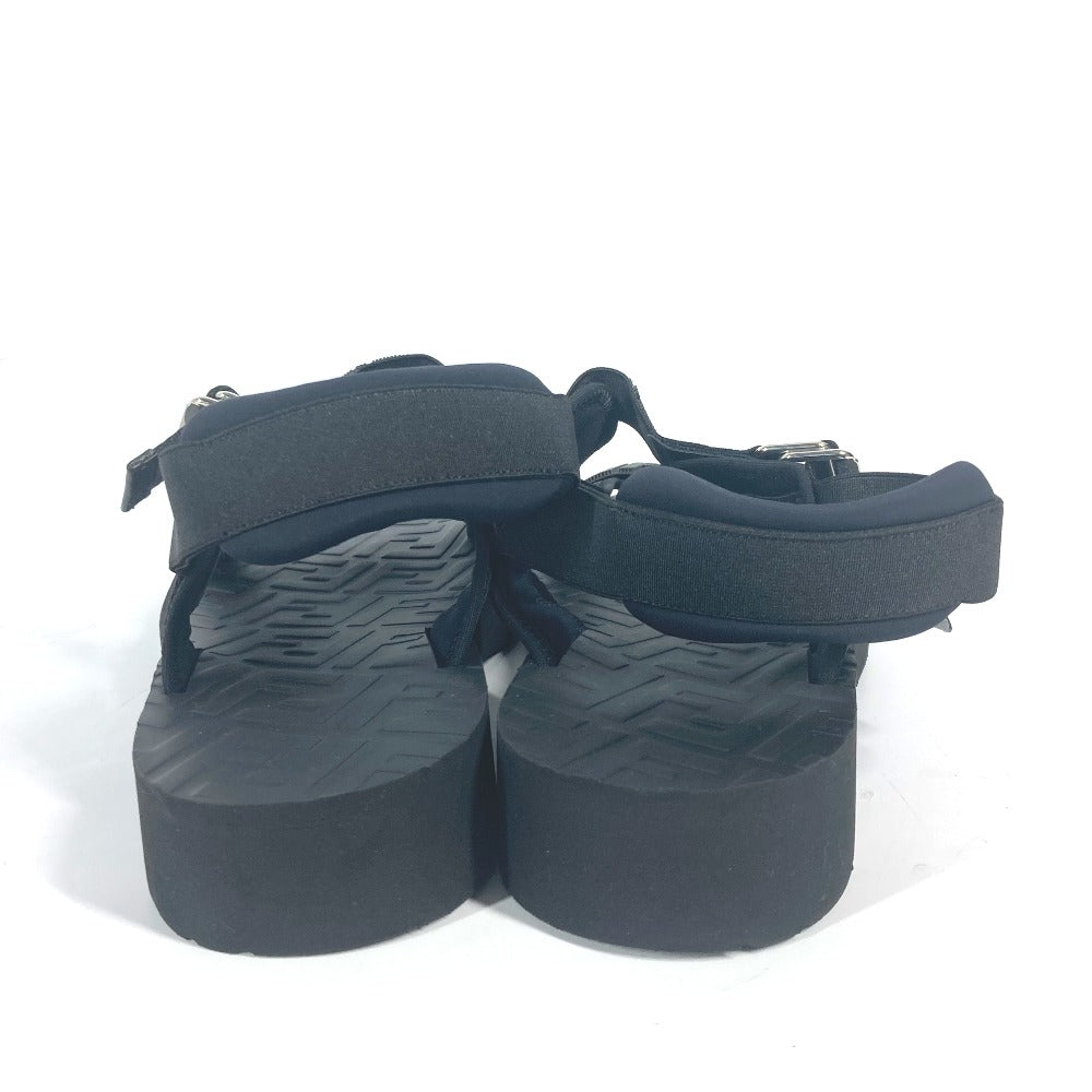 FENDI Sandals 7X1377 rubber black belt strap Zucca mens 10 Used Authentic