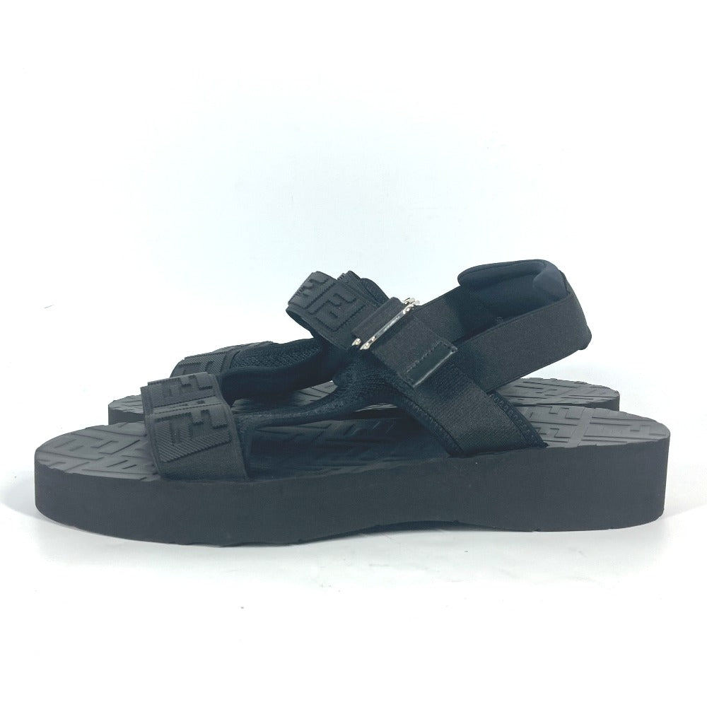 FENDI Sandals 7X1377 rubber black belt strap Zucca mens 10 Used Authentic