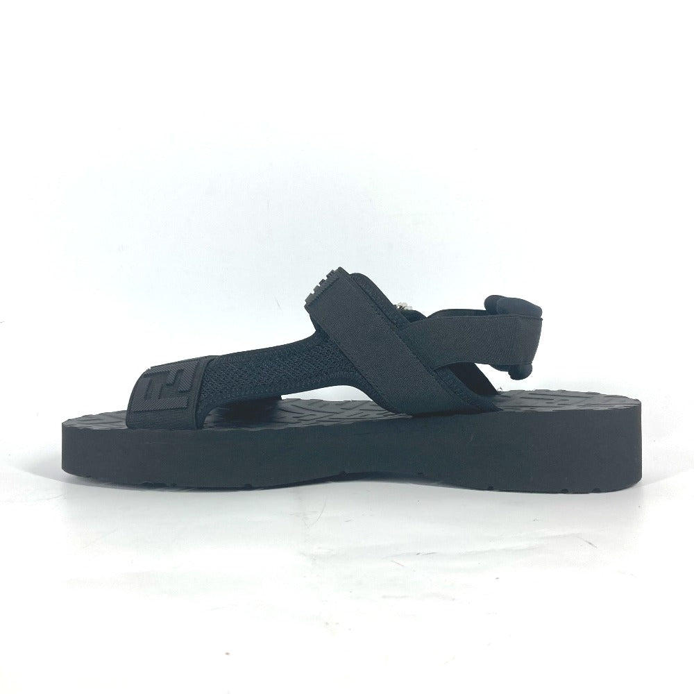 FENDI Sandals 7X1377 rubber black belt strap Zucca mens 10 Used Authentic