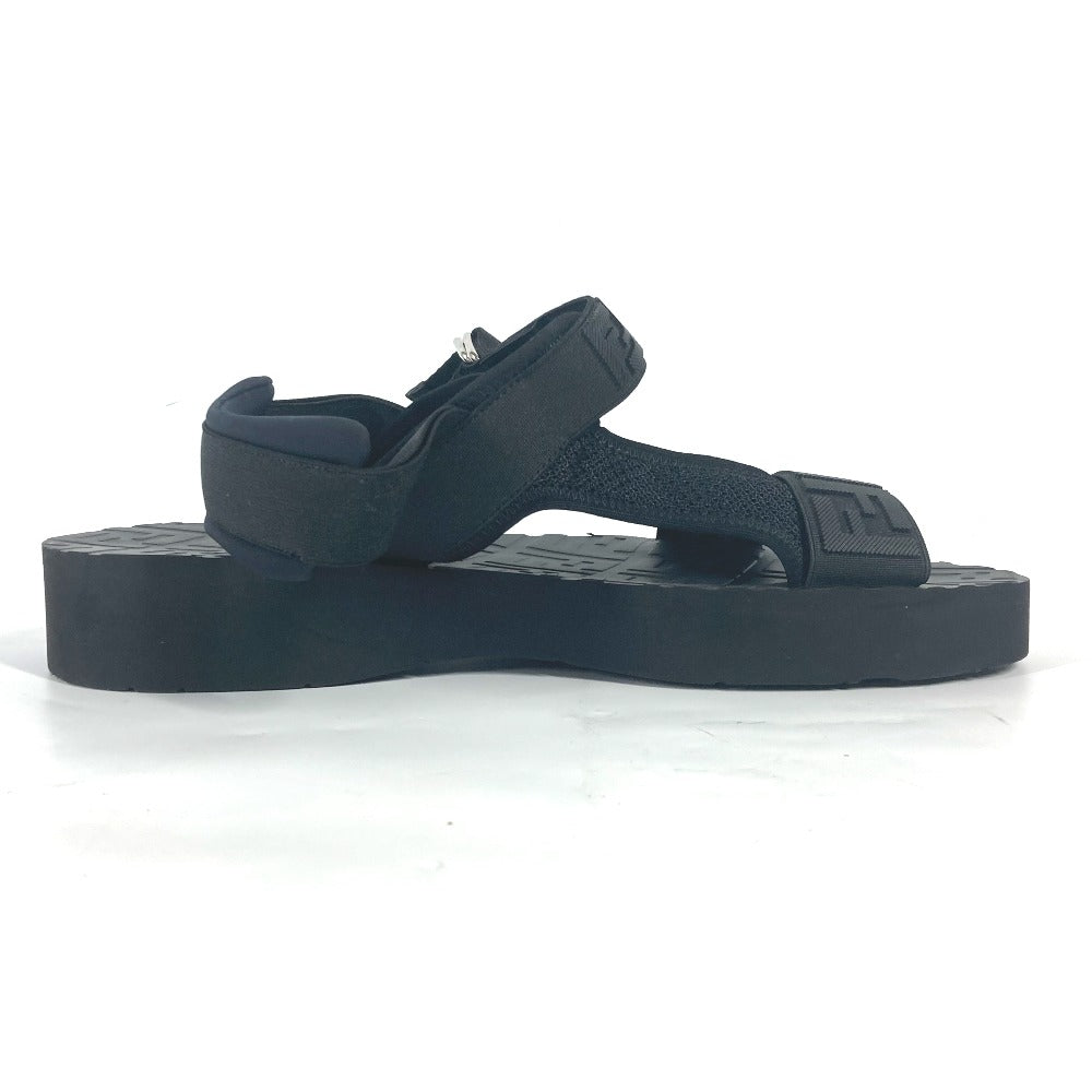 FENDI Sandals 7X1377 rubber black belt strap Zucca mens 10 Used Authentic
