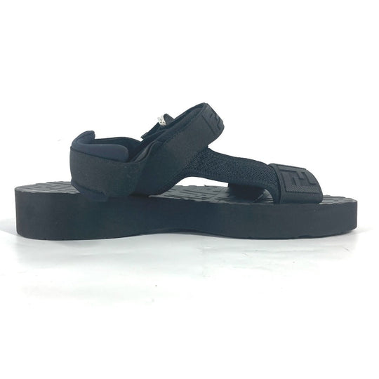 FENDI Sandals 7X1377 rubber black belt strap Zucca mens 10 Used Authentic
