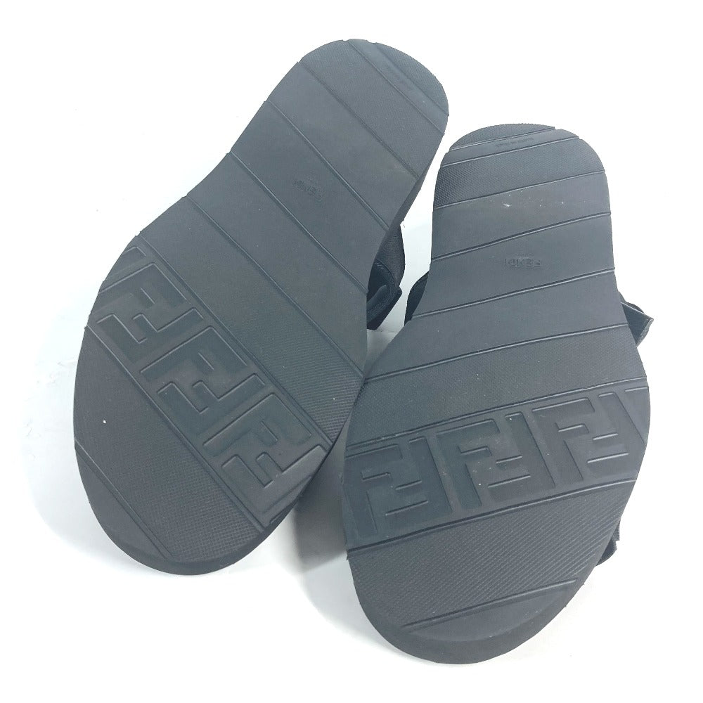 FENDI Sandals 7X1377 rubber black belt strap Zucca mens 10 Used Authentic