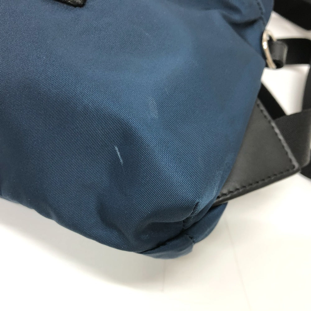FENDI Backpack 8BZ045 Nylon Navy Zucca logo unisex(Unisex) Used Authentic