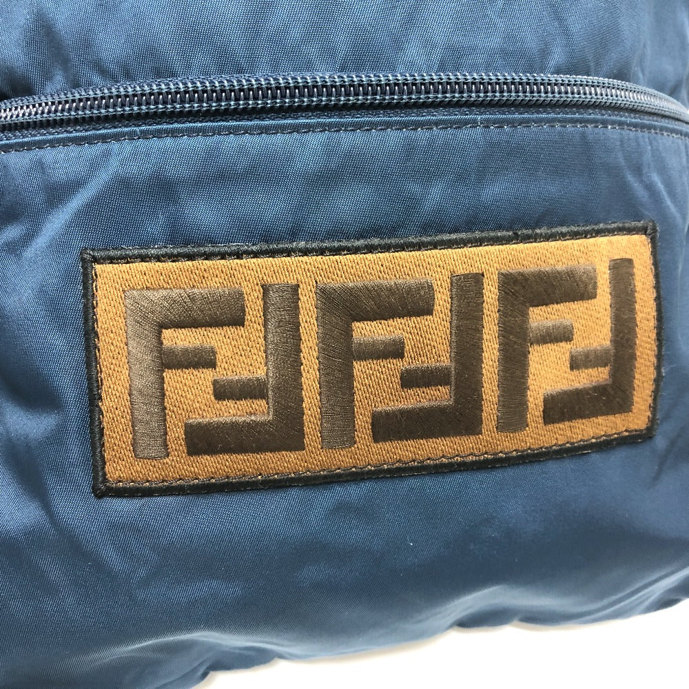 FENDI Backpack 8BZ045 Nylon Navy Zucca logo unisex(Unisex) Used Authentic